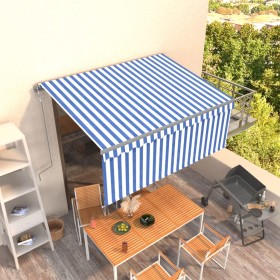 Toldo automático retráctil con persiana azul y blanco 3x2,5m en Toldos | Comprar online en Foru.es