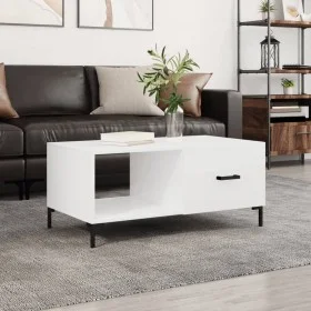 Mesa de centro madera contrachapada blanco brillo 90x50x40 cm de vidaXL, Mesas de centro - Ref: Foro24-829214, Precio: 50,94 ...