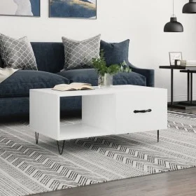 Mesa de centro madera contrachapada blanco 90x50x40 cm de vidaXL, Mesas de centro - Ref: Foro24-829204, Precio: 46,45 €, Desc...