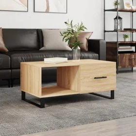 Mesa de centro madera contrachapada roble Sonoma 90x50x40 cm de vidaXL, Mesas de centro - Ref: Foro24-829239, Precio: 63,78 €...