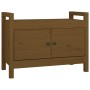 Banco de recibidor madera maciza de pino marrón miel 80x40x60cm de vidaXL, Bancos para recibidores y almacenamiento - Ref: Fo...