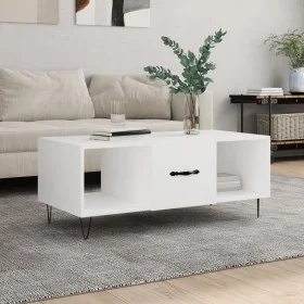 Mesa de centro madera contrachapada blanco 102x50x40 cm de vidaXL, Mesas de centro - Ref: Foro24-829292, Precio: 49,14 €, Des...