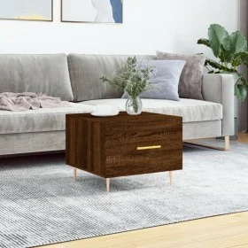 Mesa de centro madera contrachapada roble marrón 50x50x40 cm de vidaXL, Mesas de centro - Ref: Foro24-829378, Precio: 36,91 €...