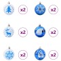 Juego de Esferas de Navidad 40 pcs Azul y Plástico en Decoración Festiva y Estacional | Comprar online en Foru.es