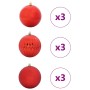Juego de Esferas de Navidad 9 pcs Rojo Plástico en Decoración Festiva y Estacional | Comprar online en Foru.es