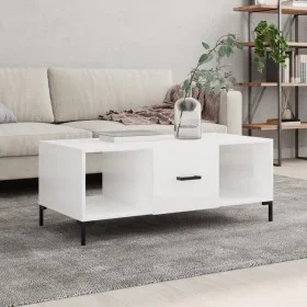 Mesa de centro madera contrachapada blanco brillo 102x50x40 cm de vidaXL, Mesas de centro - Ref: Foro24-829302, Precio: 51,95...