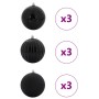 Juego de Esferas de Navidad 9 pcs Negro Plástico en Decoración Festiva y Estacional | Comprar online en Foru.es