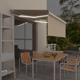 Toldo manual retráctil persiana LED crema 3,5x2,5m en Toldos | Comprar online en Foru.es
