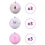 Juego de Esferas de Navidad 9 pcs Rosa Plástico en Decoración Festiva y Estacional | Comprar online en Foru.es
