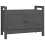 Banco de recibidor madera maciza de pino gris 80x40x60 cm de vidaXL, Bancos para recibidores y almacenamiento - Ref: Foro24-8...