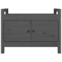 Banco de recibidor madera maciza de pino gris 80x40x60 cm de vidaXL, Bancos para recibidores y almacenamiento - Ref: Foro24-8...