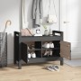 Banco de recibidor madera maciza de pino gris 80x40x60 cm de vidaXL, Bancos para recibidores y almacenamiento - Ref: Foro24-8...