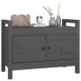 Banco de recibidor madera maciza de pino gris 80x40x60 cm de vidaXL, Bancos para recibidores y almacenamiento - Ref: Foro24-8...