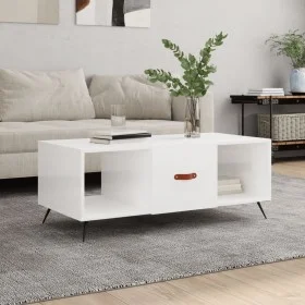 Glossy white plywood coffee table 102x50x40 cm by vidaXL, Coffee table - Ref: Foro24-829270, Price: 47,84 €, Discount: %