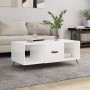 Mesa de centro madera contrachapada blanco brillo 102x50x40 cm de vidaXL, Mesas de centro - Ref: Foro24-829270, Precio: 47,84...