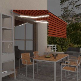 Toldo retráctil manual persiana y LED naranja/marrón 3,5x2,5 m en Toldos | Comprar online en Foru.es