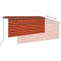 Toldo retráctil manual persiana y LED naranja/marrón 3,5x2,5 m en Toldos | Comprar online en Foru.es