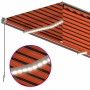 Toldo retráctil manual persiana y LED naranja/marrón 3,5x2,5 m en Toldos | Comprar online en Foru.es