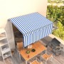 Toldo retráctil automático con persiana azul y blanco 3,5x2,5 m en Toldos | Comprar online en Foru.es