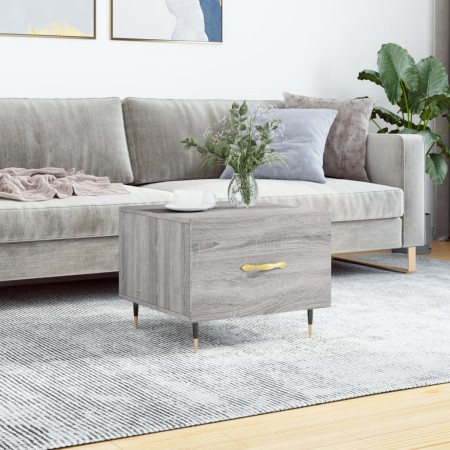 Mesa de centro madera contrachapada gris Sonoma 50x50x40 cm de vidaXL, Mesas de centro - Ref: Foro24-829360, Precio: 40,14 €,...