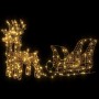 trineo tirado por reno con 160 LED Cálido 30 x 12 x 55 cm PET en Decoración Festiva y Estacional | Comprar online en Foru.es