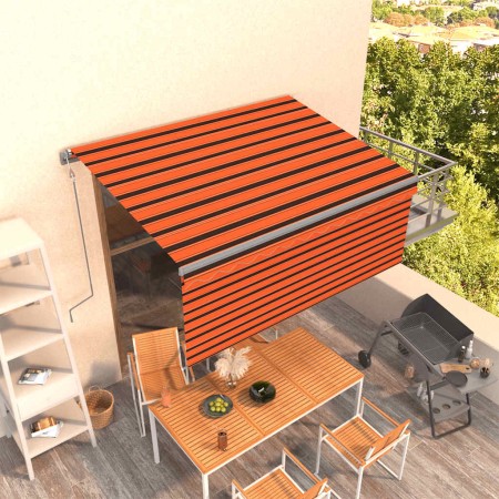 Toldo retráctil automático con persiana naranja/marrón 3,5x2,5m en Toldos | Comprar online en Foru.es