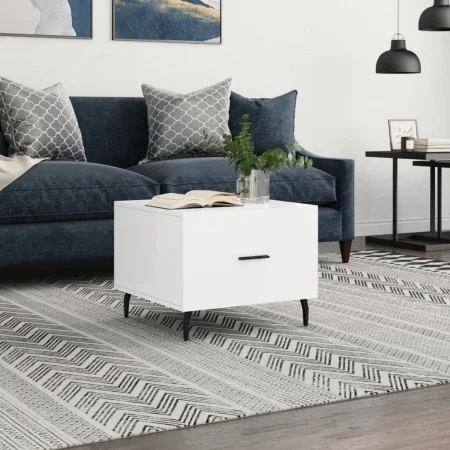 Mesa de centro madera de ingeniería brillo blanco 50x50x40 cm de vidaXL, Mesas de centro - Ref: Foro24-829432, Precio: 42,37 ...