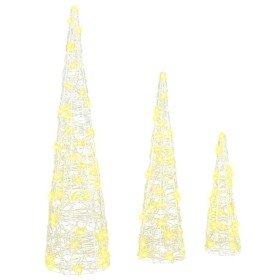 Árbol de Navidad 3 pcs cálido 20 x 20 x 80 cm Acrílico en Decoración Festiva y Estacional | Comprar online en Foru.es
