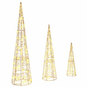 Árbol de Navidad con 90 LED 3 pcs cálido 20 x 20 x 80 cm PET en Decoración Festiva y Estacional | Comprar online en Foru.es