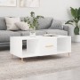 Mesa de centro madera contrachapada blanco brillo 102x50x40 cm de vidaXL, Mesas de centro - Ref: Foro24-829286, Precio: 46,48...
