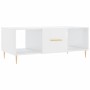 Mesa de centro madera contrachapada blanco brillo 102x50x40 cm de vidaXL, Mesas de centro - Ref: Foro24-829286, Precio: 46,48...
