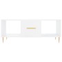 Mesa de centro madera contrachapada blanco brillo 102x50x40 cm de vidaXL, Mesas de centro - Ref: Foro24-829286, Precio: 46,48...