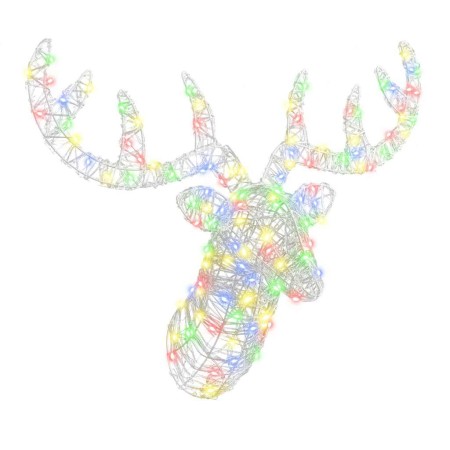 Cabeza de Reno con 140 LED de colores 60 cm Acrílico en Decoración Festiva y Estacional | Comprar online en Foru.es