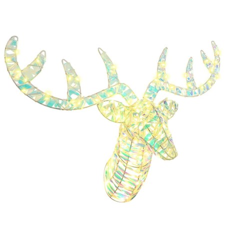 trineo tirado por reno cálido 68 x 36.5 x 62.5 cm PET en Decoración Festiva y Estacional | Comprar online en Foru.es