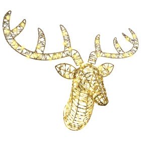 trineo tirado por reno cálido 68 x 36.5 x 62.5 cm PET en Decoración Festiva y Estacional | Comprar online en Foru.es