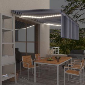 Toldo manual retráctil con persiana y LED azul y blanco 4x3 m en Toldos | Comprar online en Foru.es