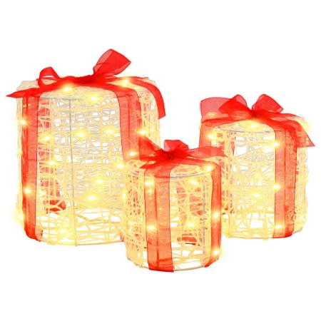 Decoración de Caja de Regalo 3 pcs cálido 20 x 20 x 21 cm en Decoración Festiva y Estacional | Comprar online en Foru.es
