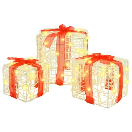 Caja de Regalo con 60 LED 3 pcs cálido 20 x 20 x 20 cm Acrílico en Decoración Festiva y Estacional | Comprar online en Foru.es
