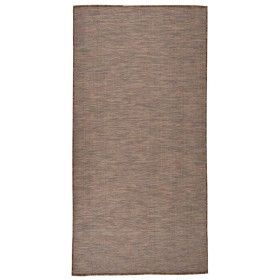 Alfombra de exterior de tejido plano marrón 100x200 cm de vidaXL, Alfombras - Ref: Foro24-340787, Precio: 43,25 €, Descuento: %
