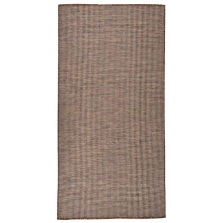 Alfombra de exterior de tejido plano marrón 100x200 cm de vidaXL, Alfombras - Ref: Foro24-340787, Precio: 43,25 €, Descuento: %