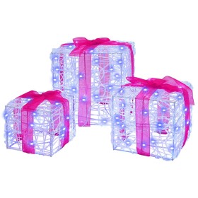 Caja de Regalo con 60 LED 3 pcs Azul 20 x 20 x 20 cm Acrílico en Decoración Festiva y Estacional | Comprar online en Foru.es