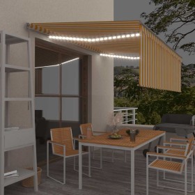 Toldo manual retráctil con persiana y LED amarillo blanco 4x3 m en Toldos | Comprar online en Foru.es