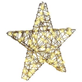 Estrella 3D con 50 LED cálido 55 x 52.5 x 9 cm Ratán en Decoración Festiva y Estacional | Comprar online en Foru.es