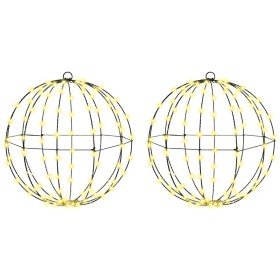 Bola con 192 LED 2 pcs cálido 43.5 cm Metal en Decoración Festiva y Estacional | Comprar online en Foru.es