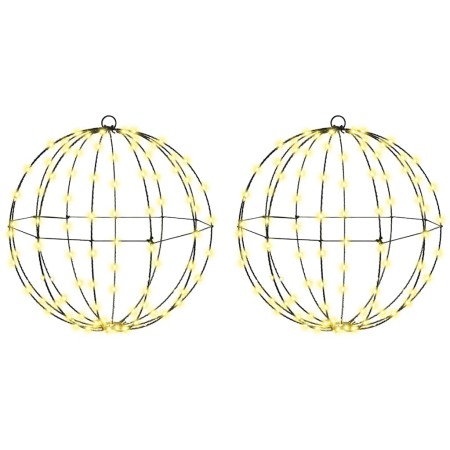 Bola con 192 LED 2 pcs cálido 43.5 cm Metal en Decoración Festiva y Estacional | Comprar online en Foru.es