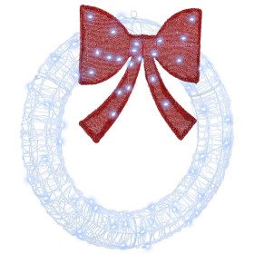 Corona con 60 LED frío 76 x 8.5 x 76 cm Acrílico en Decoración Festiva y Estacional | Comprar online en Foru.es