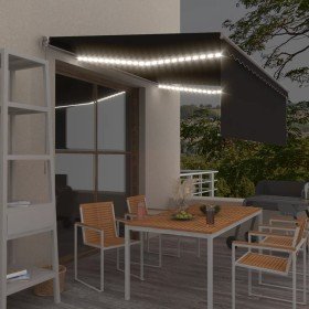Toldo manual retráctil con persiana y LED antracita 4x3 m en Toldos | Comprar online en Foru.es