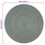Alfombra de yute tejida a mano redonda verde oliva 150 cm en Alfombras | Comprar online en Foru.es