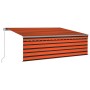 Toldo manual retráctil con persiana y LED naranja y marrón 4x3m en Toldos | Comprar online en Foru.es