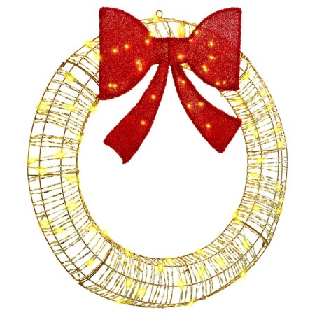 Corona con 80 LED cálido 90 cm PET en Decoración Festiva y Estacional | Comprar online en Foru.es